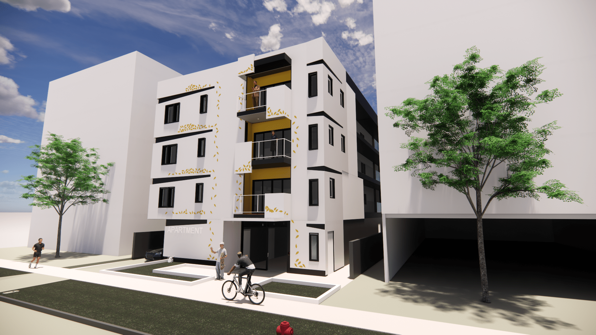 building in long beach artistic rendering apartment building from ultra unit day time